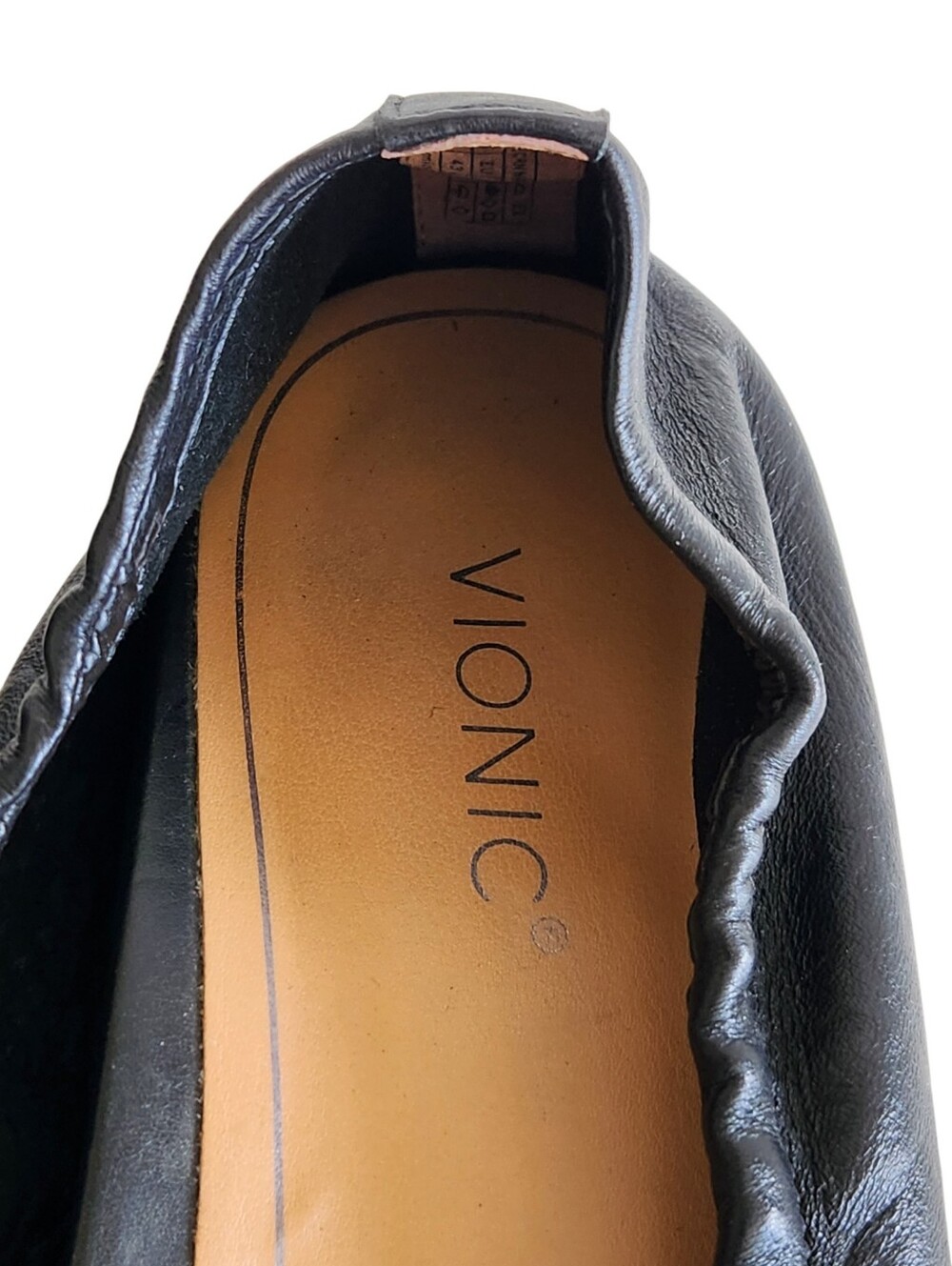 Vionic Alexa Black Nappa Soft Leather Ballet Flats Women's Size 11 - Picture 7 of 14